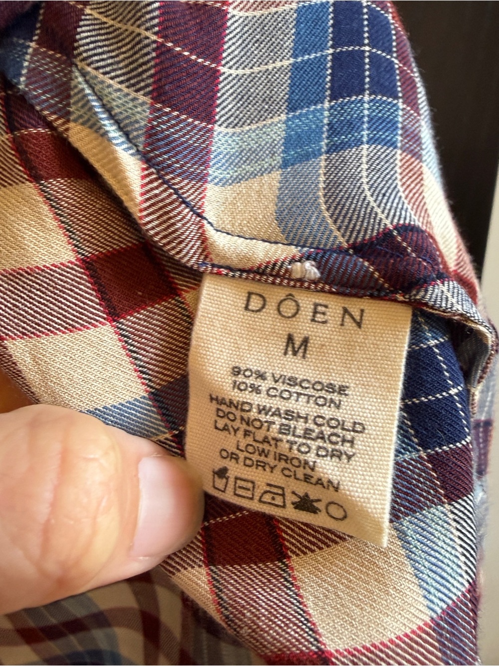 Doen Checked Button-Front Maxi Dress in Red, Blue & Cream M - Picture 5 of 6